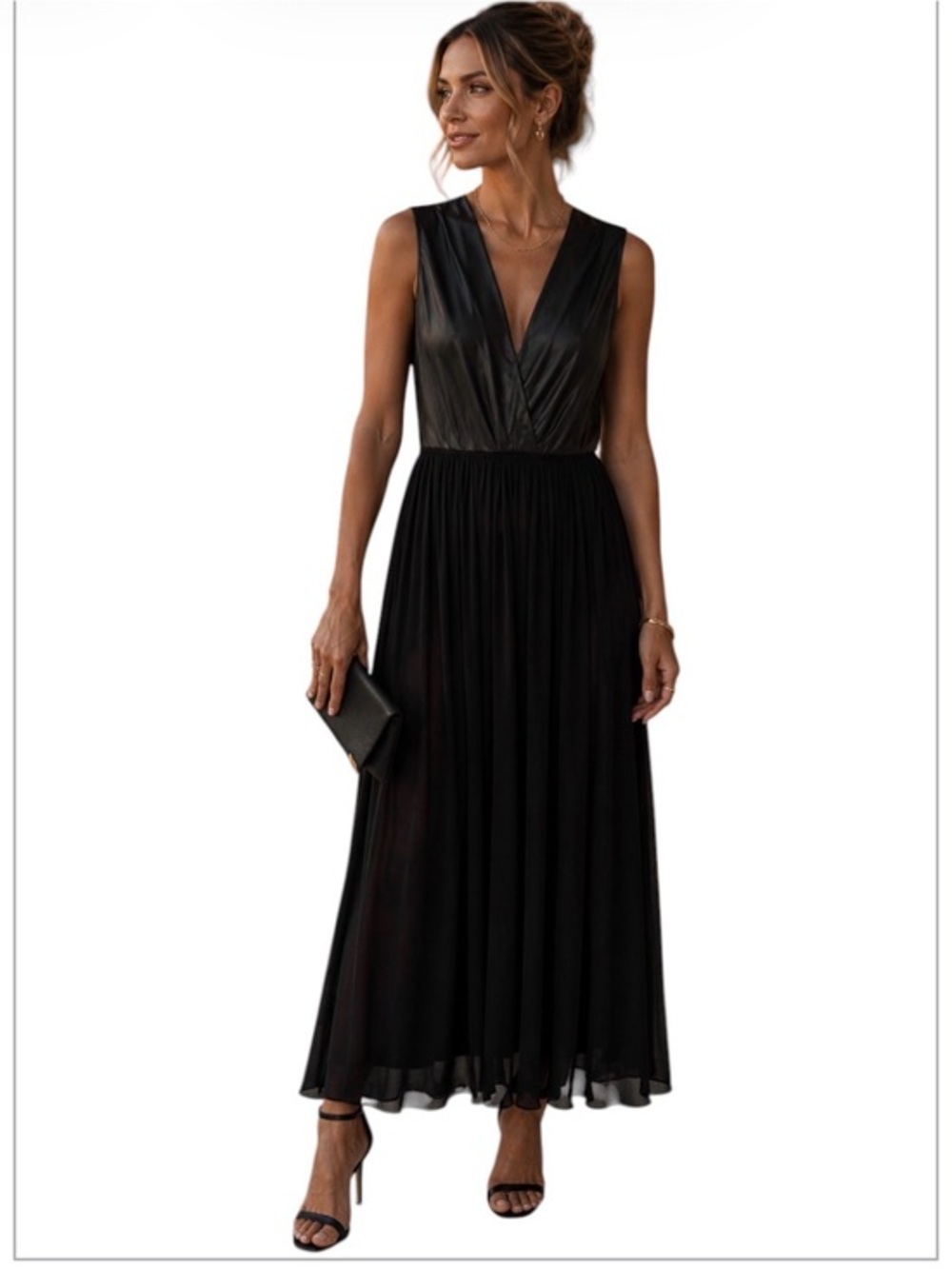 Zuri Zuri by Flora Black Maxi Dress  Elegant Classy Event – Size Large